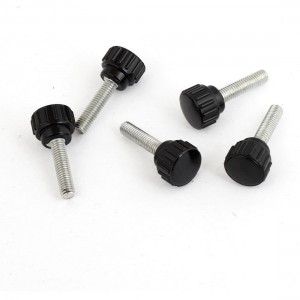 Mechanical Equipment 5mm Male Thread Screw On Type Round Clamping Knob 5 Pcs