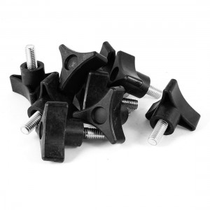 8mm 0.31" Male Thread Screw On Triangle Knob 43mm Height 10 Pcs
