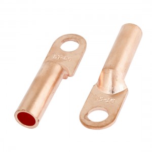 2 Pcs Cable Connector Crimping Type Copper Terminals 0.41" Tube Hole Dia