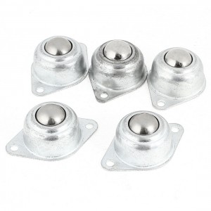 2 Holes Metal Silver Tone Flange Ball Transfer Unit Mounted Bearings 5pcs