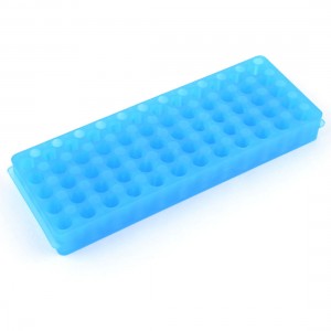 Sky Blue Plastic Reversible 60 Holes 10mm 7.5mm Centrifuge Tube Rack
