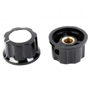 Replacement 24mm Dia Cap Top 6mm Shaft Hole Nonslip Potentiometer Knob 2 Pcs