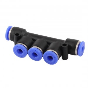 Air Pneumatic 4mm 5 Ports Push in Connector Quick Fittings Adapter