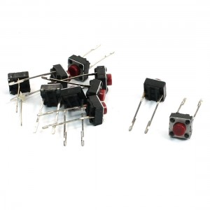 10Pcs 2Pin DIP PCB Mounted Momentary Control Tact Tactile Switch 6x6x5mm