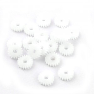 20 Pcs White Plastic 10 x 3mm 10mm Diameter Wheel Toothed Gears