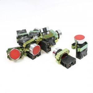 10A 600V SPST N/O Momentary Action Red Flat Top Push Button Switch 10 Pcs