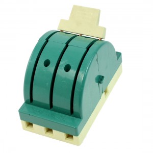 AC 380V 100A 3 Pole Double Throw Circuit Control Knife Disconnect Switch Green
