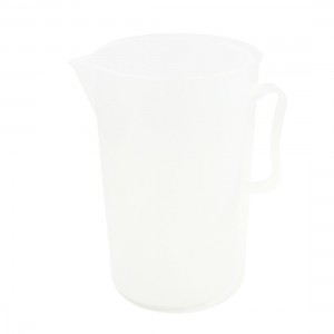 2000mL Cylinder Shape Clear White Plastic Handle Graduated Beaker Measuring Cup