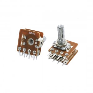 2Pcs 100K Ohm B Type Linear Adjustable Rotatable Taper Potentiometer