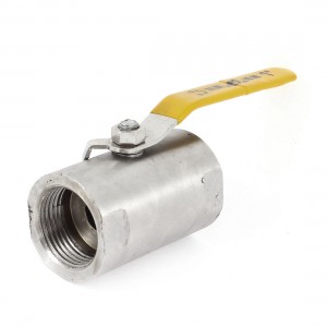 Yellow Plastic Coated Lever Handle 1PT Female Thread Brass Ball Valve
