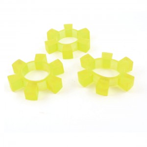 3 Pcs Mechanical Equipment 37mm Bore Diameter 6 Petals PU Coupler Damper Yellow