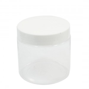 200mL 60mm Dia Wide Mouth Clear Cylinder Body White Cap Plastic Widemouth Jar