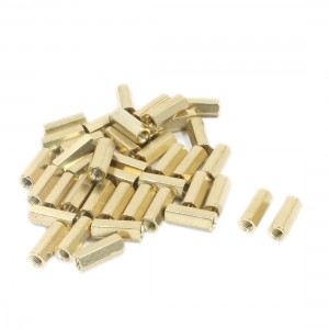 40 Pcs M3 x 12mm Female Thread Brass Pillar Hexagon Nut Standoff Spacer