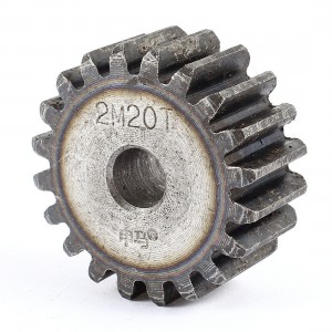 10mm x 44mm x 20mm Module 2 20 Teeth Metal Straight Spur Gear Wheel Gray
