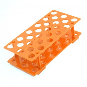 Laboratory Orange 28 Positions 17mm Hole Dia Test Tubes Holder Stand