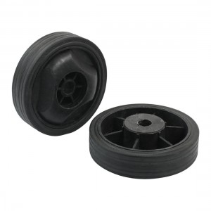2 Pcs 15mm Hole Dia Black Plastic Anti-Slip Trundle Wheels for Air Compressor