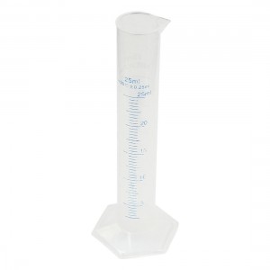 Transparent Plastic Graduated Cylinder 25ml 0.25 milliliter Lab Test