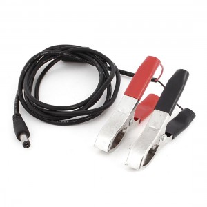 Dual Alligator Clips to 5.5x2.1mm DC Plug Power Charger Cable 30A 1.6M