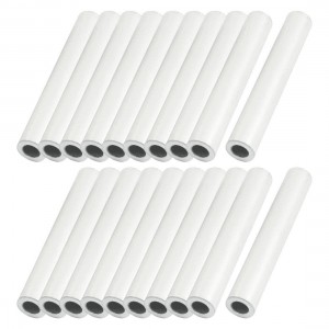20 Pcs 8mm x 52mm Silver Tone Straight Passing Through Aluminum Connected Tubes