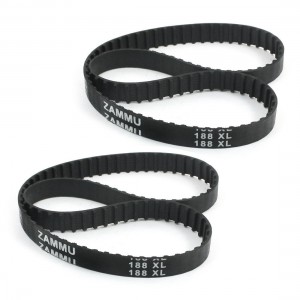 188XL 94 Teeth 10mm Width Rubber Industrial Synchronous Timing Belt Black 2Pcs