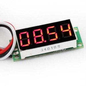DC 0-50V 0.36" Display 4 Digits 7 Segments 3-wire Red LED Voltmeter