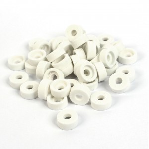 White 15mm OD 6mm Height Round Ceramic Insulation Protection Tube 50 Pcs