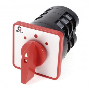 500V 16A 2 Pole 3 Positions Rotary Cam Universal Changeover Switch LW5-16/3