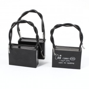 3PCS AC 450V 1.5uF 2 Wires Leads Polypropylene Film Motor Capacitor CBB61