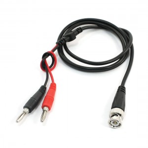 BNC Male Q9 to Dual Straight 4mm Banana Plug Test Lead 1.1M for Oscilloscope