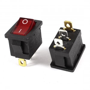 2 Pcs AC 125V/10A 250V/6A 3Pin SPDT ON-OFF Indicator Rocker Switches
