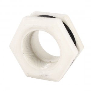 Water Tank Outlet 2" Female to 2.8" Male Threaded Connector Port Off White Black