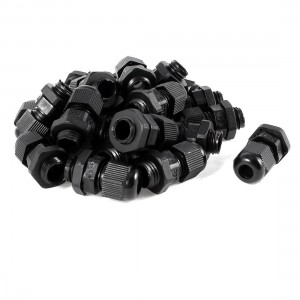 22 Pcs PG7 3.5mm to 6mm Waterproof Connector Adapter Plastic Cable Gland Black