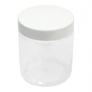 250mL 8.5cm x 7cm White Clear Plastic Widemouth Jar Bottle for Biochemistry Lab