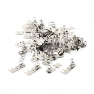 30Pcs Metal AAA Batteries Spring Lamination Plate Silver Tone