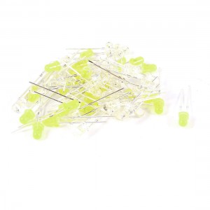 50 Pieces Straw Hat 3mm Yellow White LED Bulbs Lamp Emitting Diodes DC 2.5V-3.0V