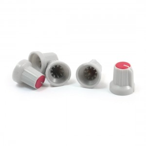 5Pcs 6mm Knurled Shaft Stereo Radio Potentiometer Volume Knob Cap Gray