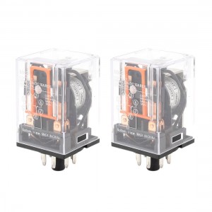 Motor Control 8 Pin DPDT DIN Rail Electromagnetic Relay DC 24V Coil 2 Pcs