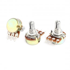 3 Pieces Type B 10K Ohm 3 Terminal Single Linear Rotary Taper Potentiometer 220V