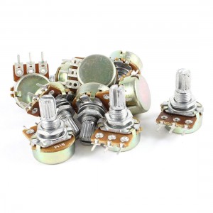 AC 220V 6A 1M Ohm Top Adjustment Single Turn Rotary Taper Potentiometer 10 Pcs