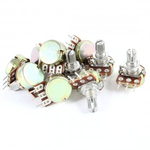 10 Pieces Type B 10K Ohm 3 Pins One Linear Rotary Taper Potentiometer AC 220V 6A