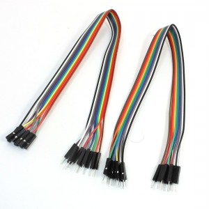 2Pcs 30cm 2.54mm 10P Male to Female M/M Connect Jumper Wire Cable Line