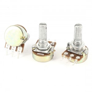 3 Pieces Type B 500K Ohm 3 Pin Single Linear Rotary Taper Potentiometers 220V 6A