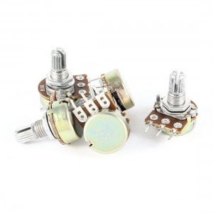 5 Pieces Type B 10K Ohm 3 Pins Single Linear Rotary Taper Potentiometers AC 220V