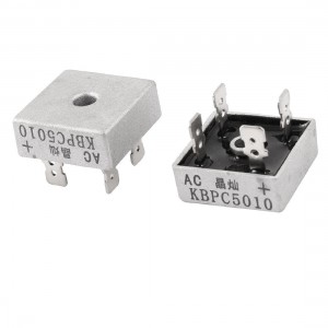 2 Pieces Metal Case KBPC5010 1000V 50A Single Phase Bridge Rectifier
