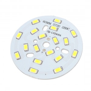 White 18 LED 9W 50-60Lm 5730 SMD + Aluminum Base Plate PCB 60mm DIY