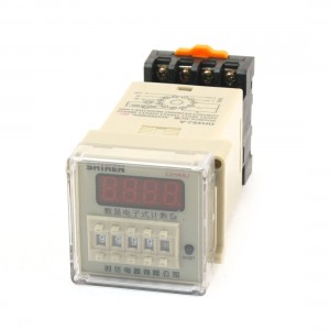 DC 12V 1-9999(x1 x10 x100) Adjustable 30cps DH48J Digital Display Counter Relay