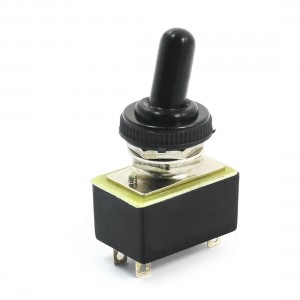 12mm Panel Mounted DPST Latching Toggle Switch AC 110V 6A w Rocker Cover