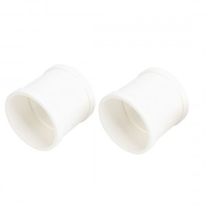 2PCS White PVC 50mm Inner Dia Straight Design Pipe Joint Connector