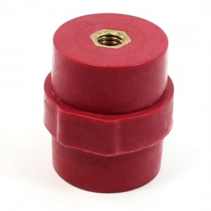 SM30 8KV Withstand Voltage 6mm Dia Thread 30mm High Busbar Insulator Red