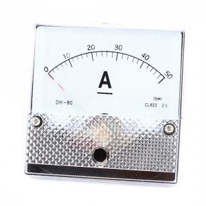 Black Screw Mounted Class 2.5 Accuracy DC 50A Ammeter Panel Meter DH-80
